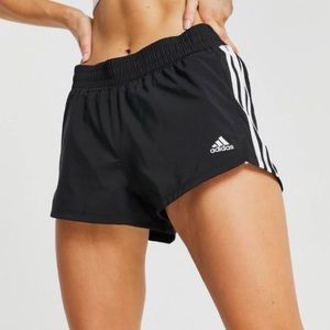 🆕 Adidas Black Women’s Workout Running Shorts with Stripes